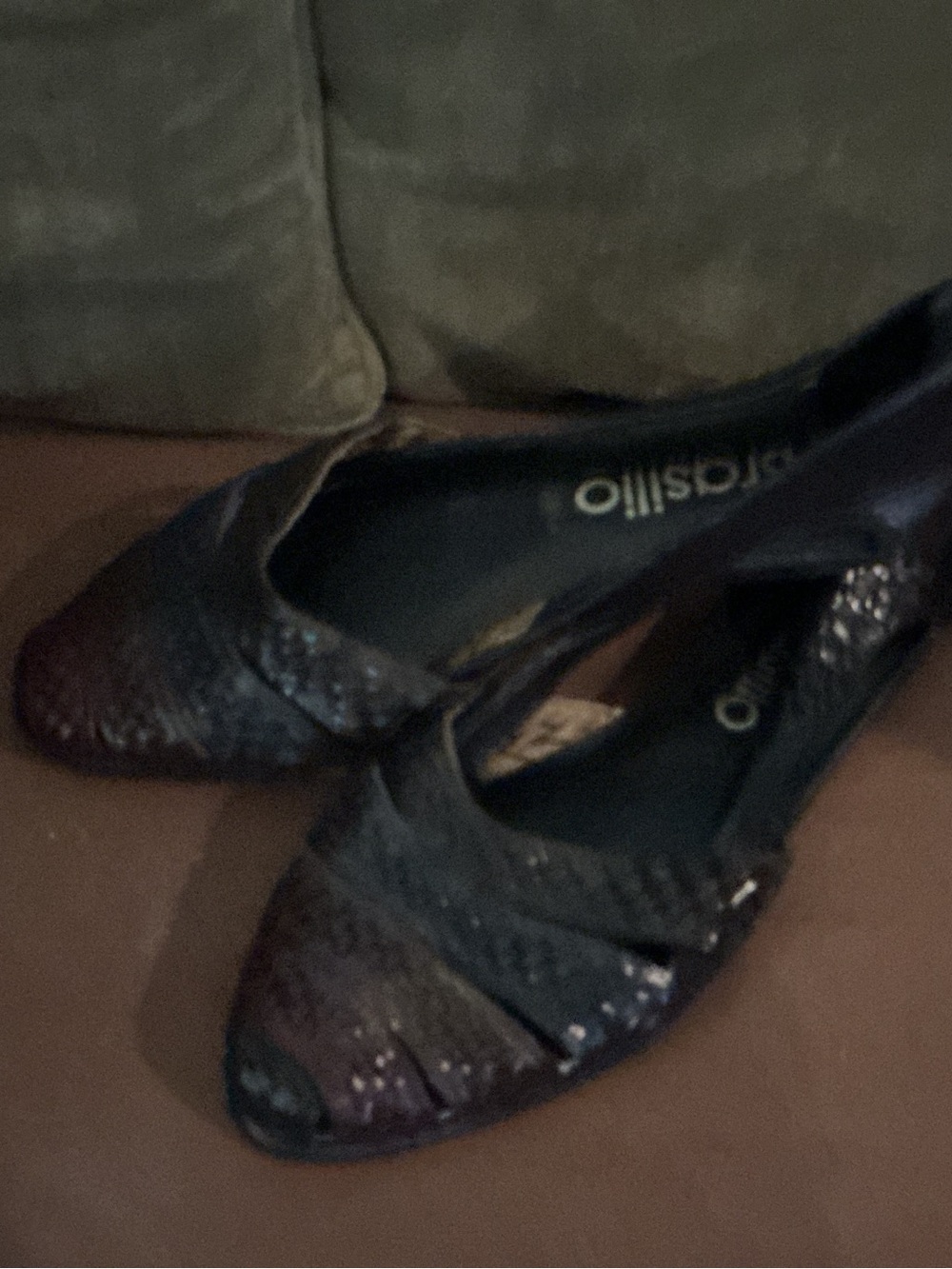 Cute Black Peep-Toe flats with Subtle Texture (6)